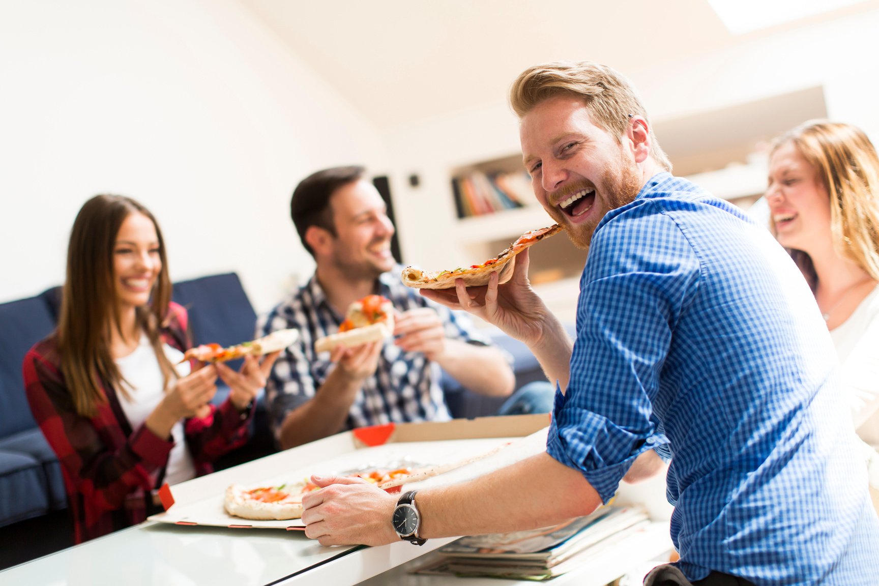 Friends Eating Pizza